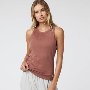 NWT Vuori Sunrise High Neck Razor back tank top XS terracotta brown workout gym